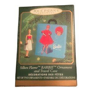 Hallmark Silken Flame Barbie Ornament & Travel Case 2000 New in Box
